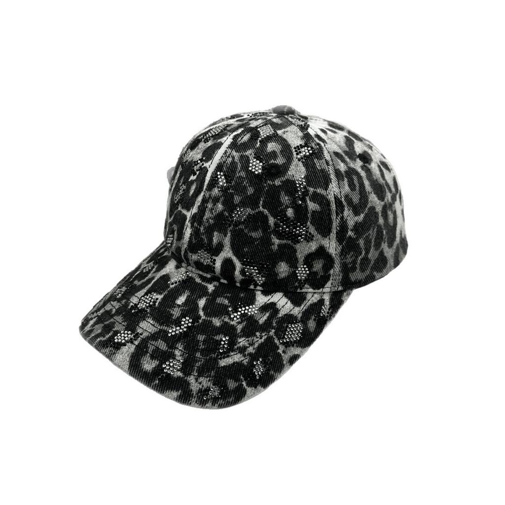 Dome leopard point personalized rhinestone camouflage washed and ground holes pure cotton spring and autumn adjustable soft top baseball hat
