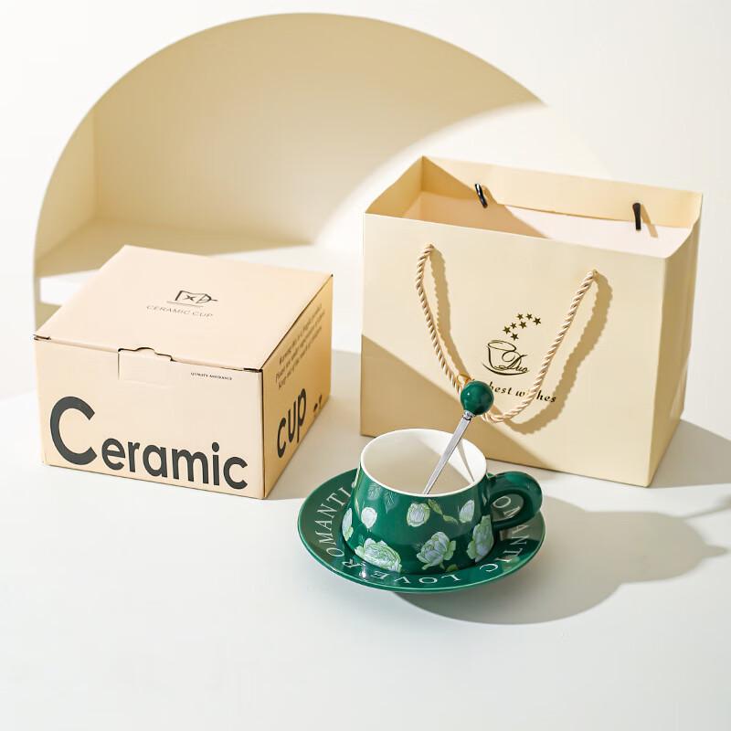 Ceramic Coffee Cup & Saucer Set