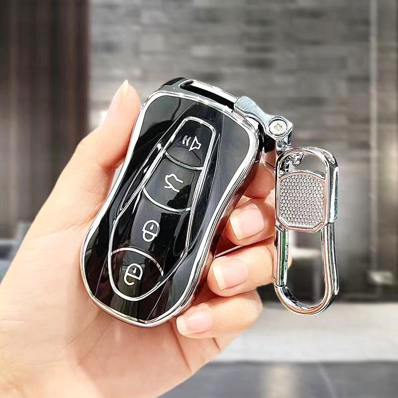 Silver Edge Tpu Car Remote Key Cover Case Key Shell Fob For Geely Azkarra Fy11 Atlas Pro New Emgrand Gs X6 Suv Ec7 Accessories