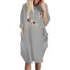 Women Dress Pullover Stylish Loose Fit Short Sleeve Casual Dress With Pocket