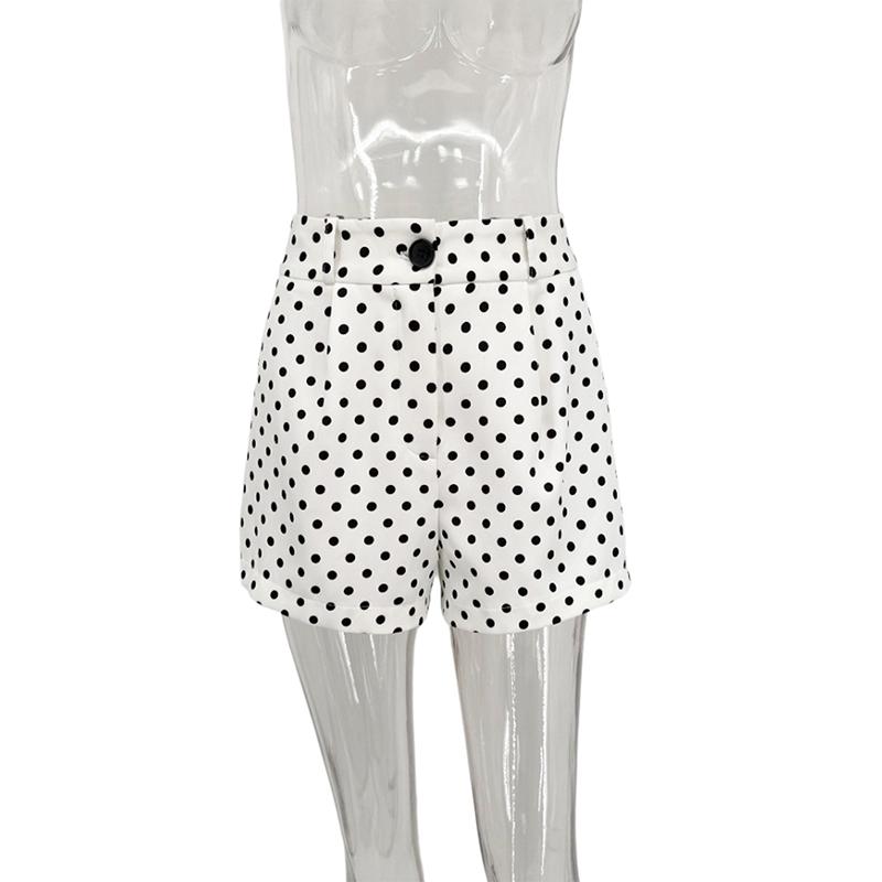 2 Piece Sets Polka Dots Print Suits Women Commute Long Sleeve Coat Female Shorts Sets Casual 2 Piece-Set Shorts Outfits 2026 Spring