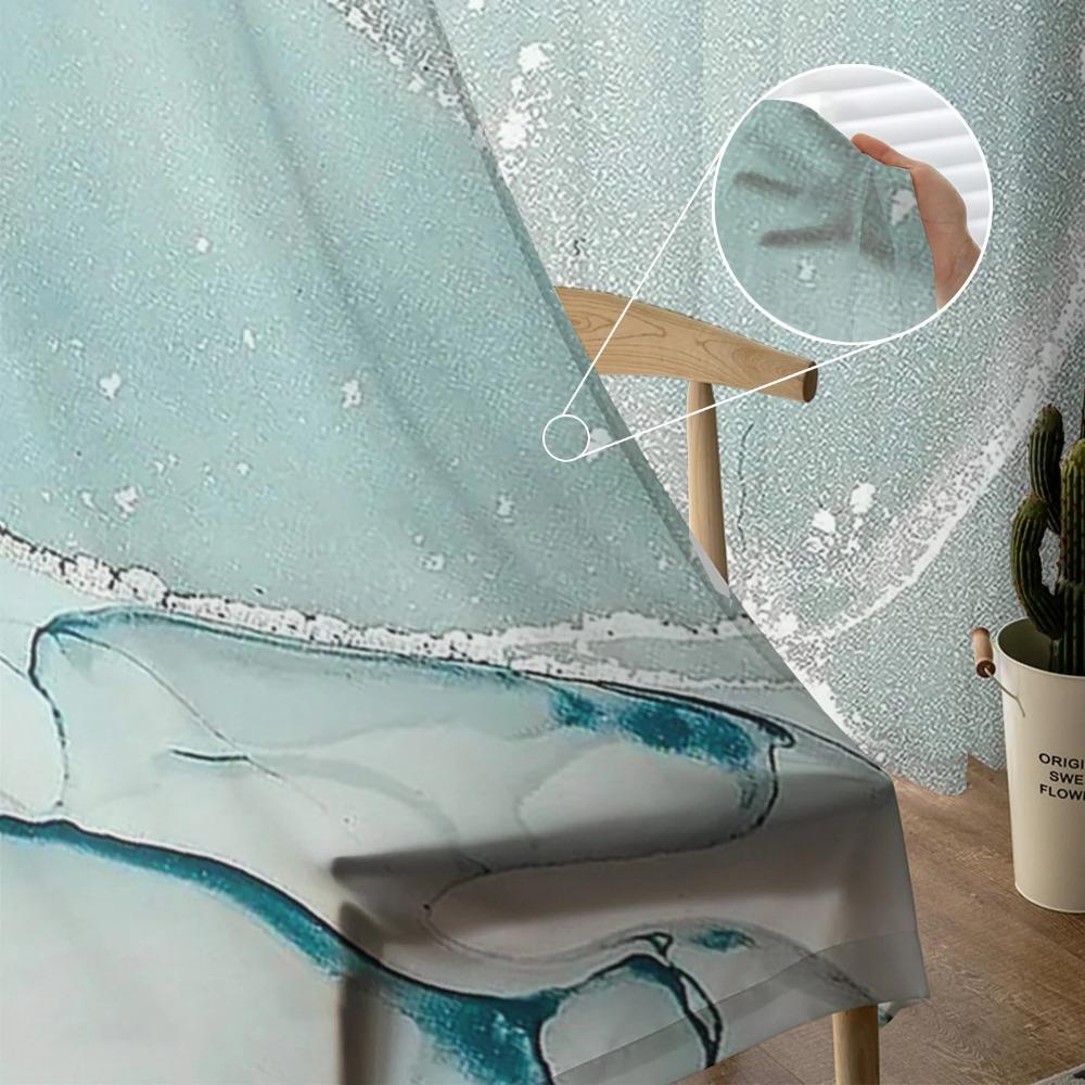 Marble Texture Tulle Curtains for Living Room Bedroom Kitchen Decoration Transparent Chiffon Sheer Voile Window Curtain