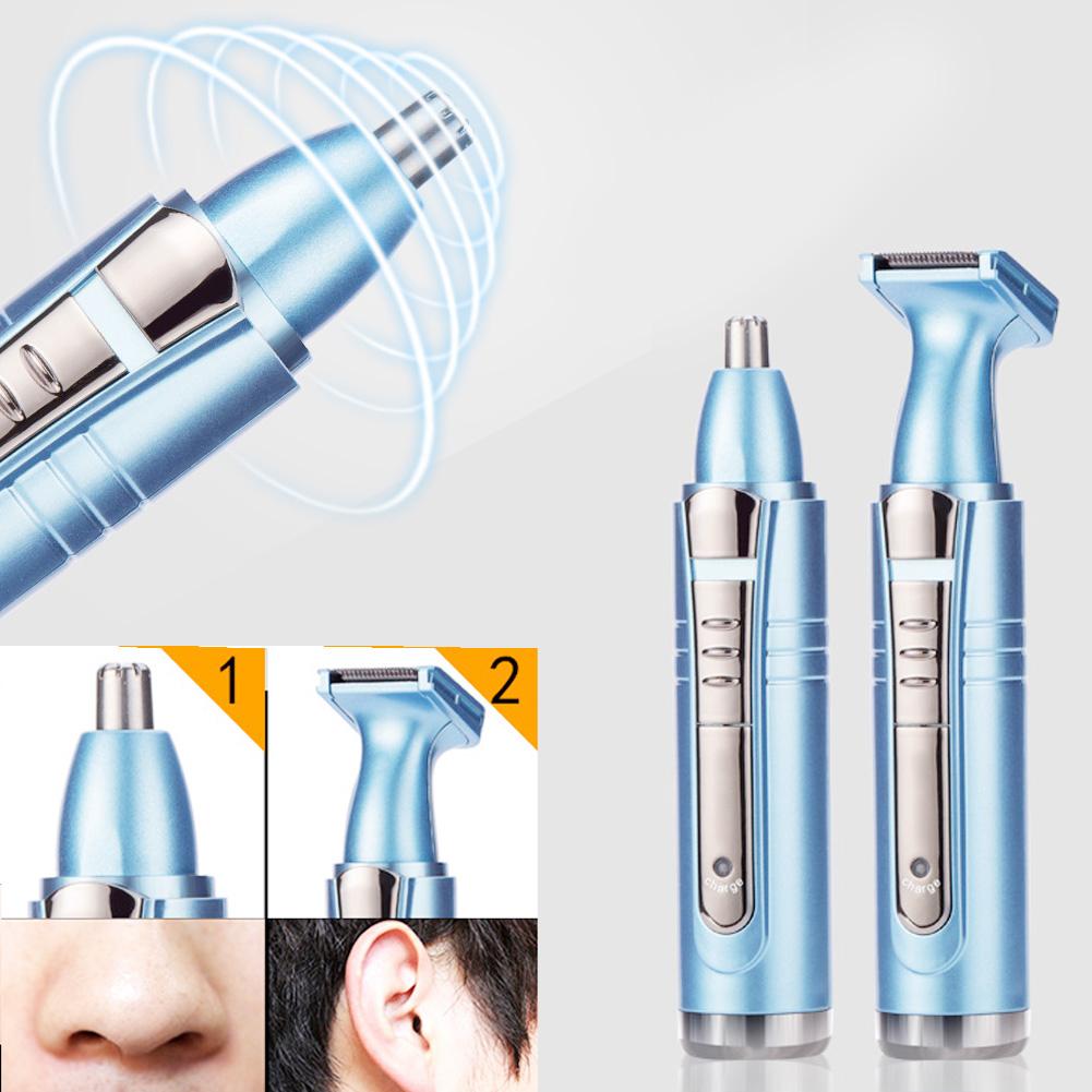 2 in 1 Multi Functional Electric Nose Hair Trimmer Sideburns Cutter Trimming Machine   Blue(Blue )