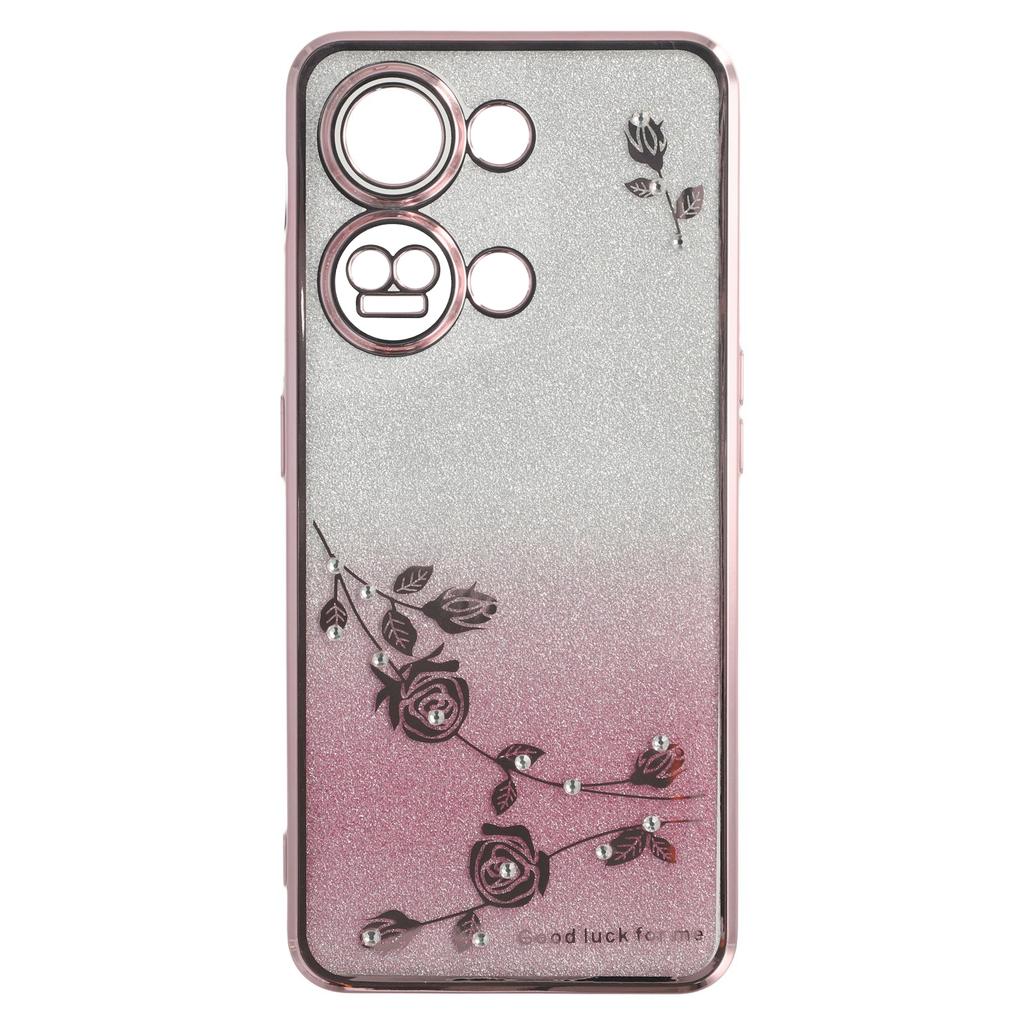 KADEM Für OnePlus Ace 2V/Nord 3 5G Hülle Ring Ständer TPU Blumen Handyhülle Farbverlauf Glitzer