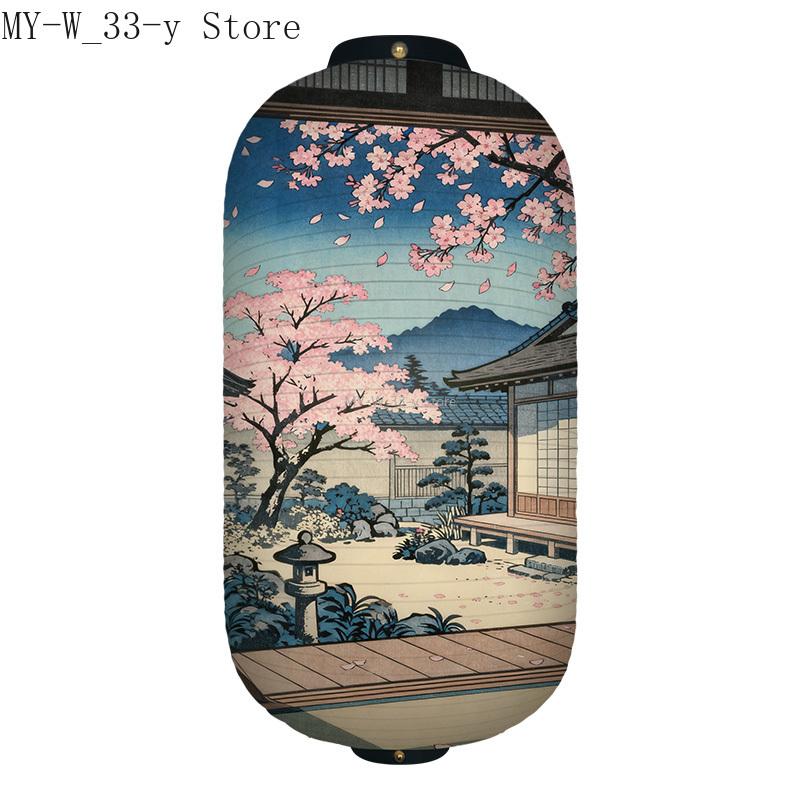 25x50cm Japanese-style Cherry Blossoms Cloth Lantern Ukiyo-e Traditional Printed Lantern Izakaya Cuisine Wedding Party Decor
