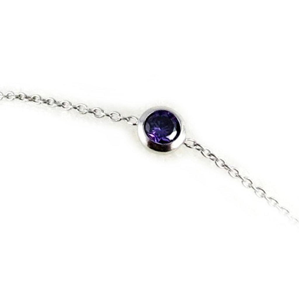 Les Trésors De Lily [L0521] - Bracelet Argent 'Unique' violet