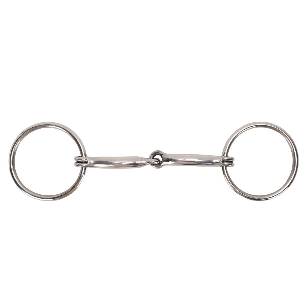 Horse Chewing Mouth Bit Stainless Steel Double Rings Snaffle Bit Buckle for Training