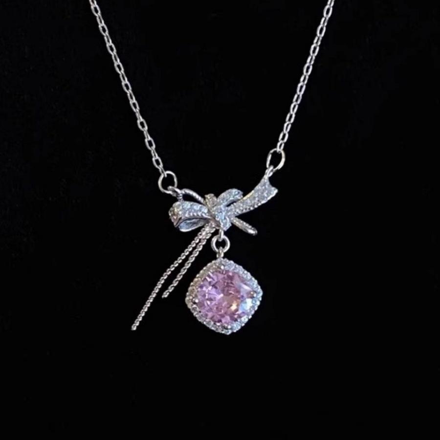 Нежное ожерелье-лента с кубиком сахара из фианитов с полным покрытием бриллиантами, милая цепочка на ключицы