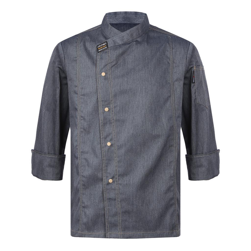 Chef Jacket for Unisex Hotel Kitchen Canteen Chef Coat Food Service Working Uniform for Men Women