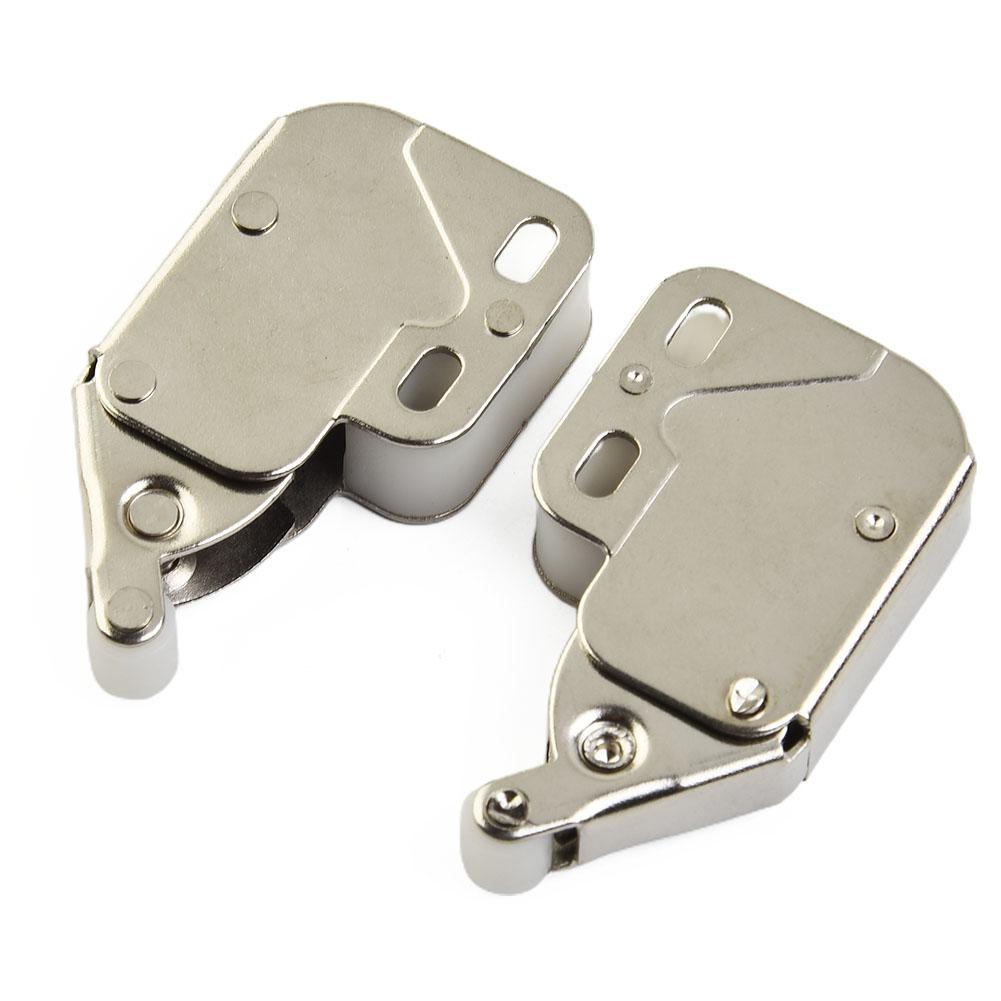 2Pcs Mini Touch Latch Automatic Spring Push Catch Bounce Lock For Cabinet Cupboard Doors Furniture Hardware Accessories