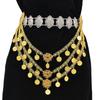 Multi Layer Alloy Coin Tassels Shoulder Chain Necklace Shoulder Accessory for Fashion Forward Women Seeking Unique Style