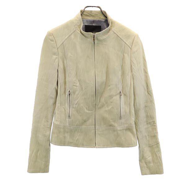 North Beach Lambskin Leather Jacket S(44) Ivory Sheep Leather Women Used