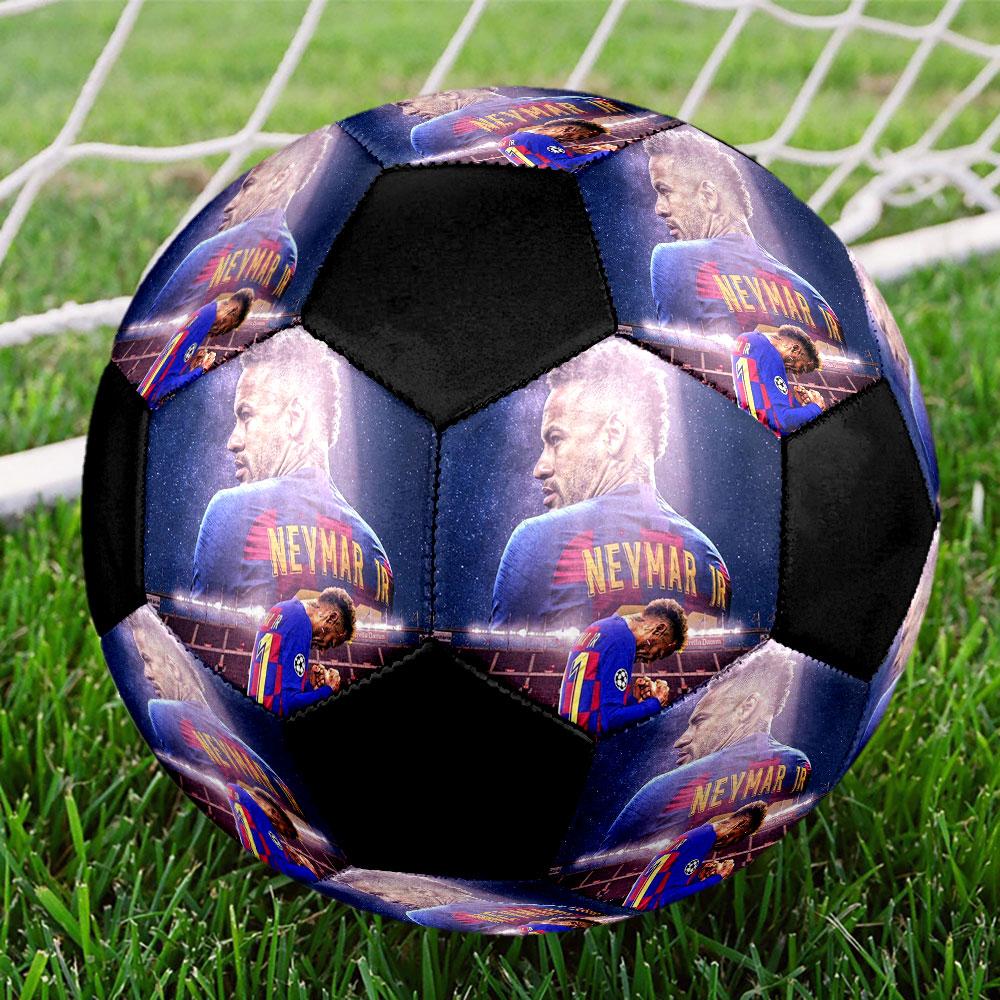 Ballon de Football Neymar Taille 5 Coloré Cousu à la Machine PVC Prêt pour la Compétition Durable Haut Rebond