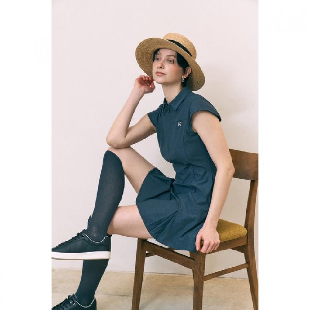 Bermudagrass Cap Sleeve Dress Navy S