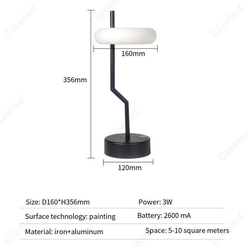 Minimalist LED Exquisite Geometric Art Desk Lamp USB Charging Warm Light Bar Bedroom Study Desktop Decorative Lighting Fixtures