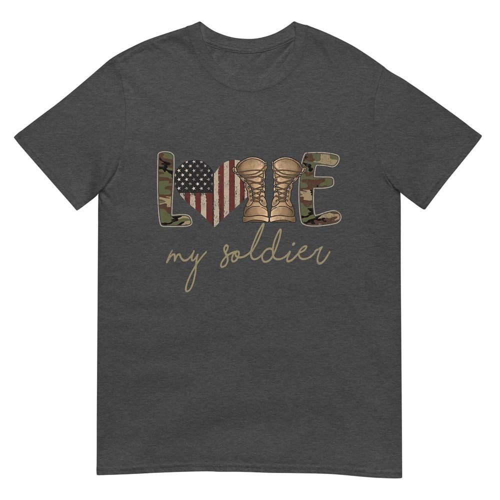 I Love My Soldier Military Army Wife Usa Camour Flag Tshirt