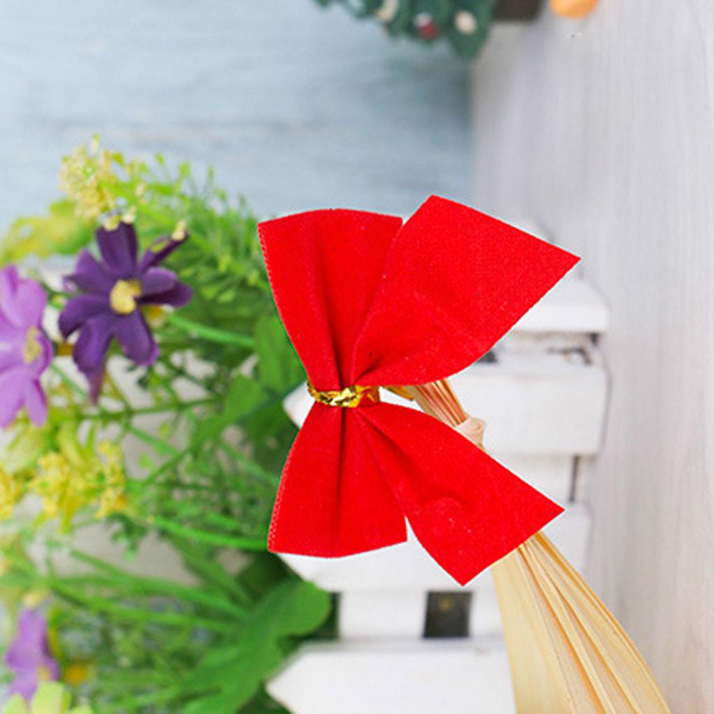 12pcs/set Bow Christmas Tree Xmas Hanging Ornament Bowknot Party Decor
