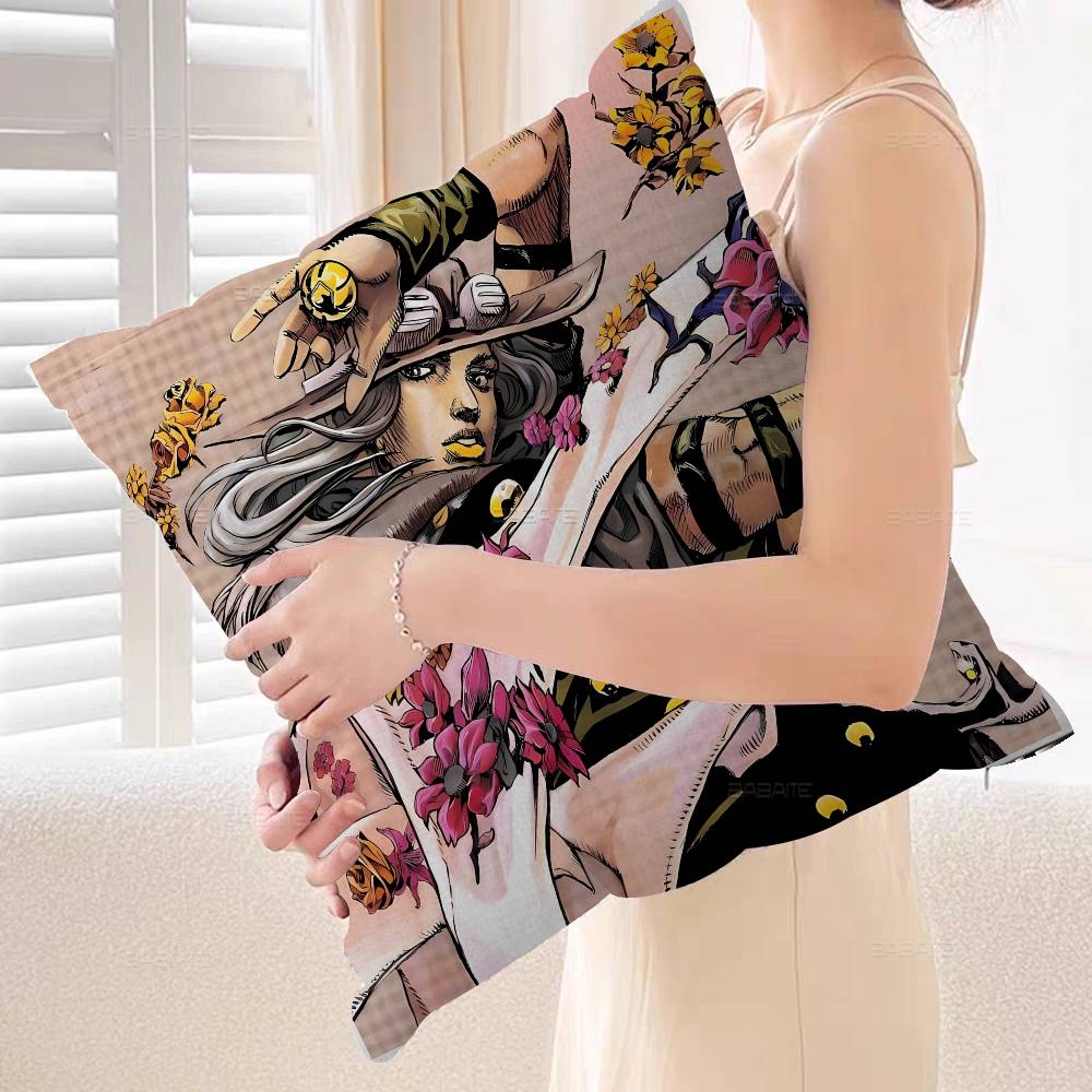 Anime JoJos Bizarre Adventure Cushion Cover Inches Farmhouse Decor Home Throw Pillow Covers for Couch Decorations