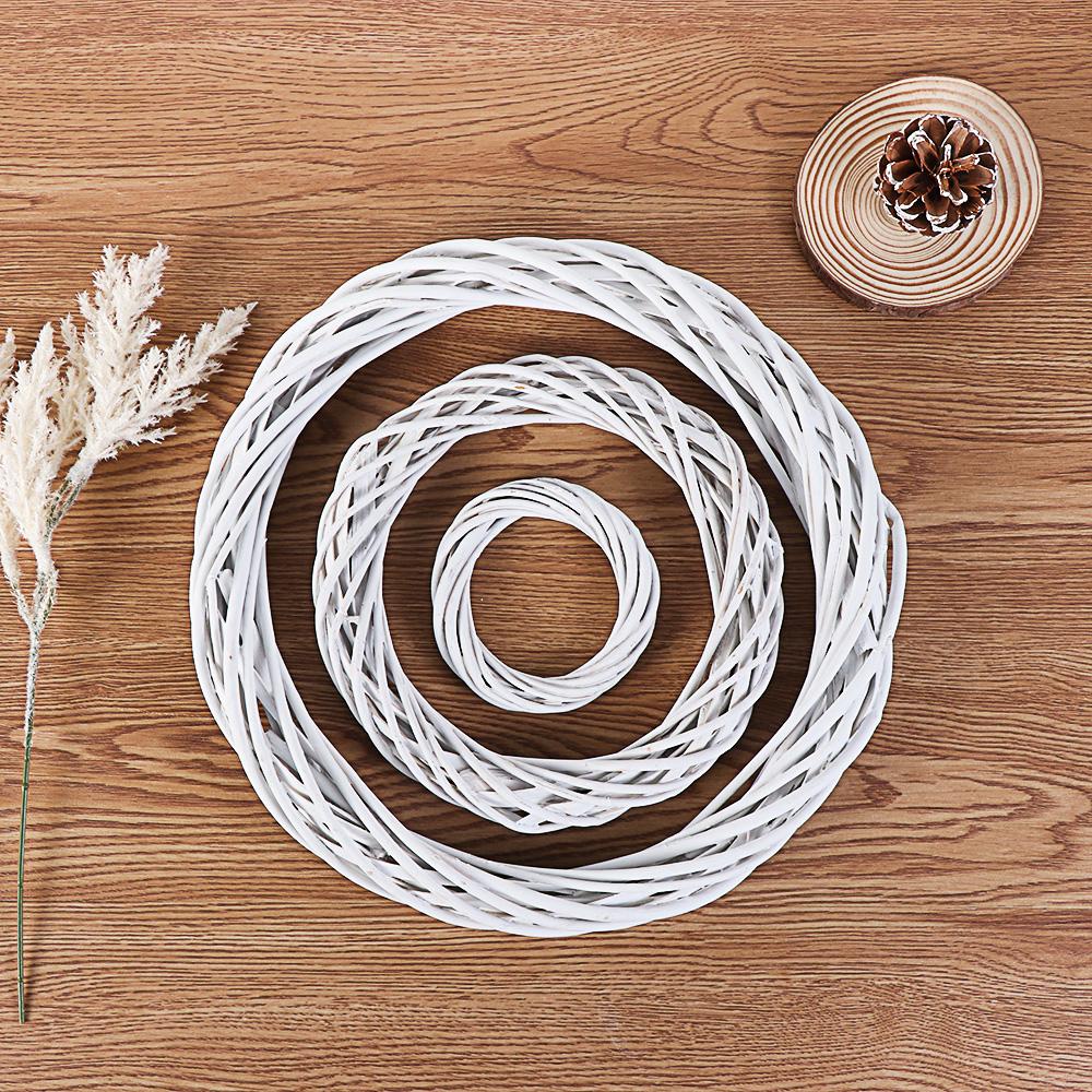10-30CM Rattan Wicker Ring White Wreath Garland Hanging Vine Ring DIY Party Decorations Ornaments Wedding Wreaths Handmade Craft