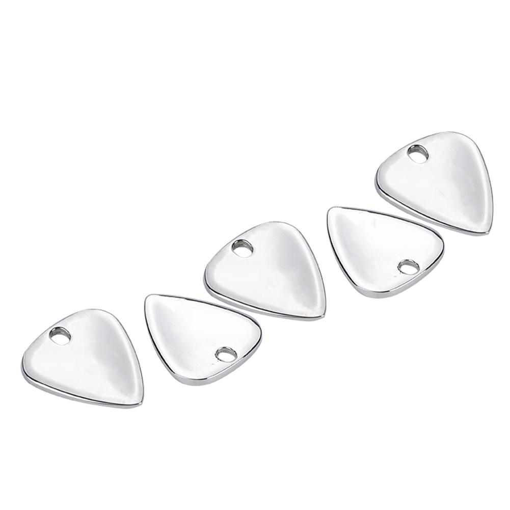 5 Pcs Metal Pick Plectrum for Guitar Musical Instruments Accessory(Silver)