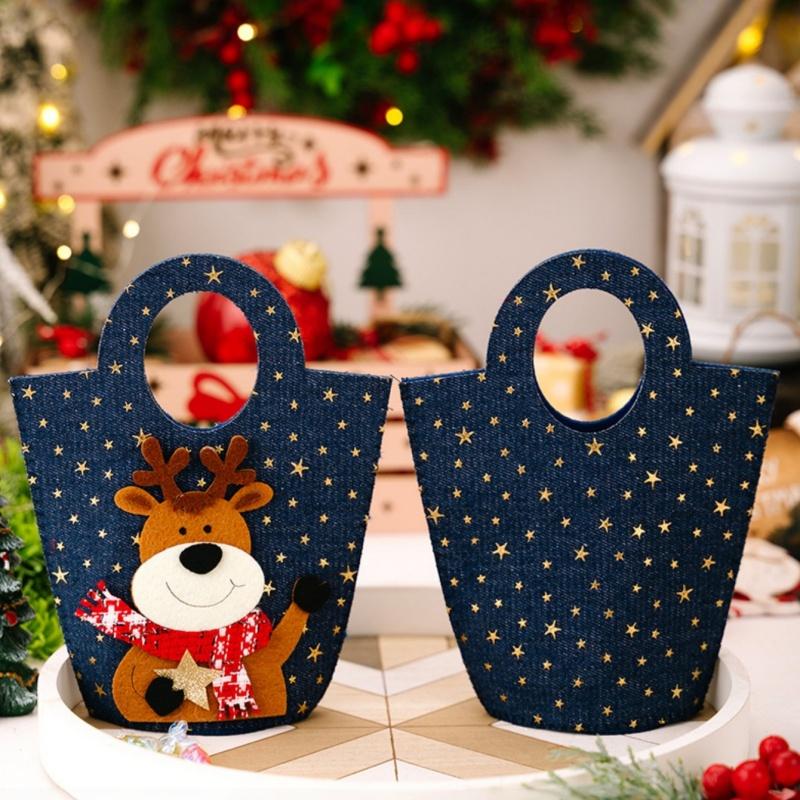 1 Piece Christmas Decoration Creative Cowboy Handbag Christmas Gift Bag Cartoon Handbag Elderly Candy Bag