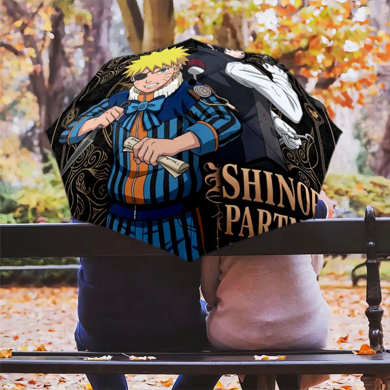 1 Stück Automatischer Faltregenschirm - Naruto-Muster Tragbares faltbares Design Mit 8 Rippen Weihnachts-Geburtstagsgeschenke