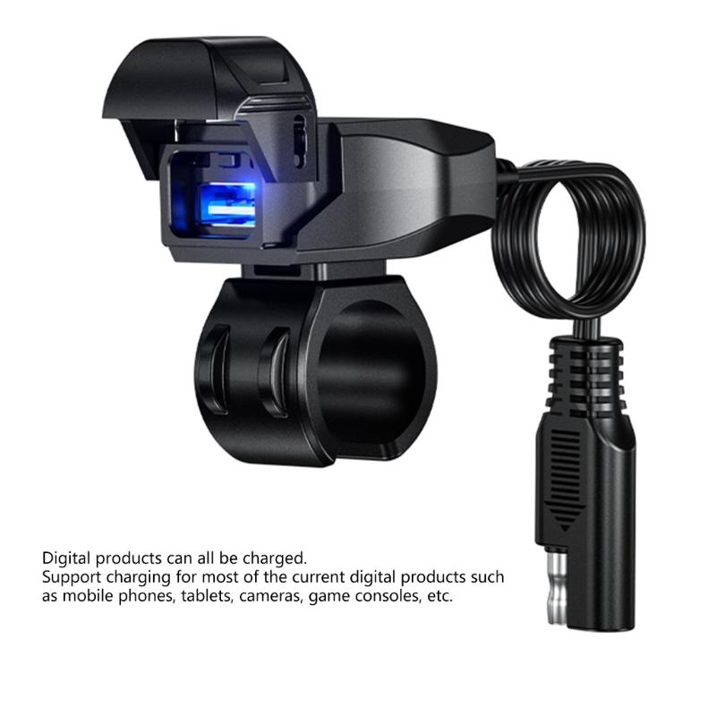 Universal Motorcycle Handlebar Phone Chargers Waterproof Design 18W USB Fast Charging for Smartphones