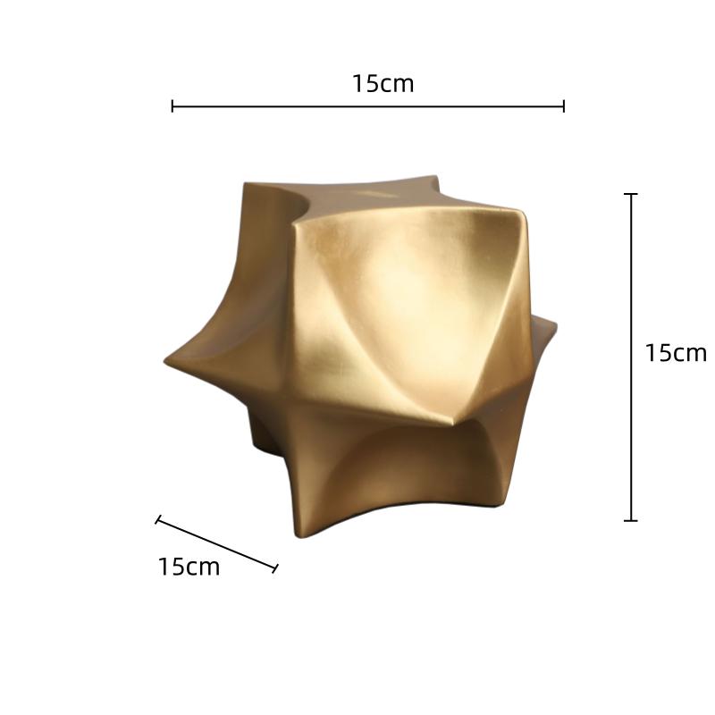 Kreative Harz Geometrische Dekorationen Geometrisches Gold Quadrat Goldener Stern Dekorative Figuren Hausdekoration Zubehör
