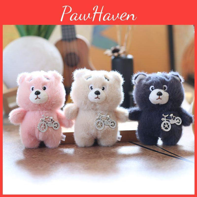 Bear Bicycle Little Plush Pendant Bag Hanging Decoration Keychain Doll Animal