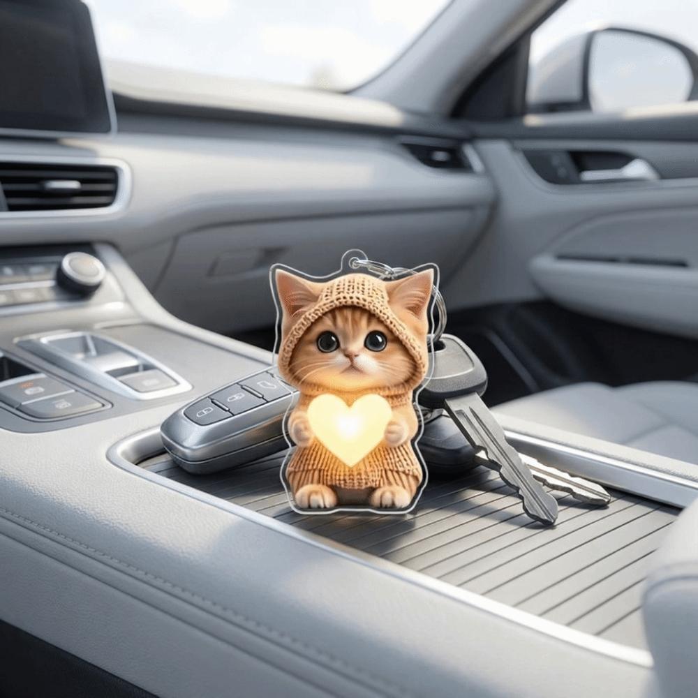 Portachiavi Mini Gatto Carino Ornamento da Appendere Portachiavi Gatto Ciondolo Acrilico Ragazze Donne