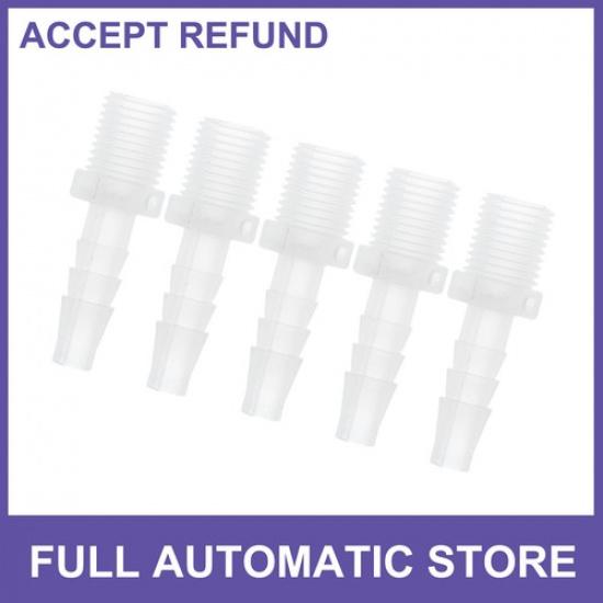 Plastic Hose Barb Fitting 1/4  Hose ID G1/4 Male Barb Hose Connector Clear 5pcs