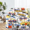 Cute cars Theme Printed Blanket - Perfect for Couch, Bed, Travel & Outdoor Use | Machine Washable, Cozy & Durable.