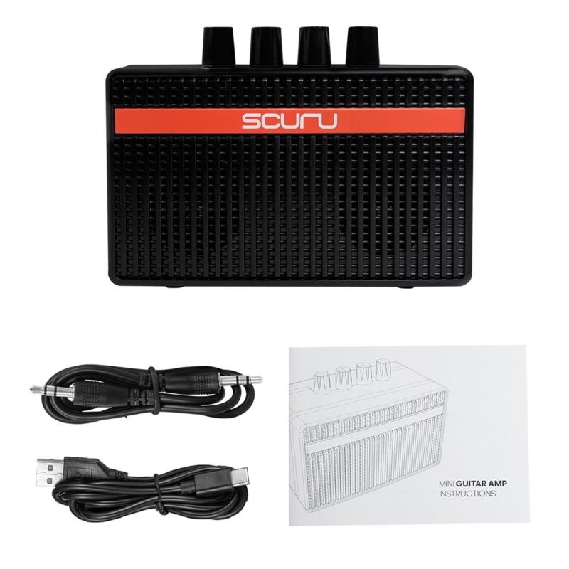 Small Mini Guitar Amp,5W Rechargeable Electric Guitar Amplifier Speaker Electric Guitar Amp for Daily Practice Gifts 1