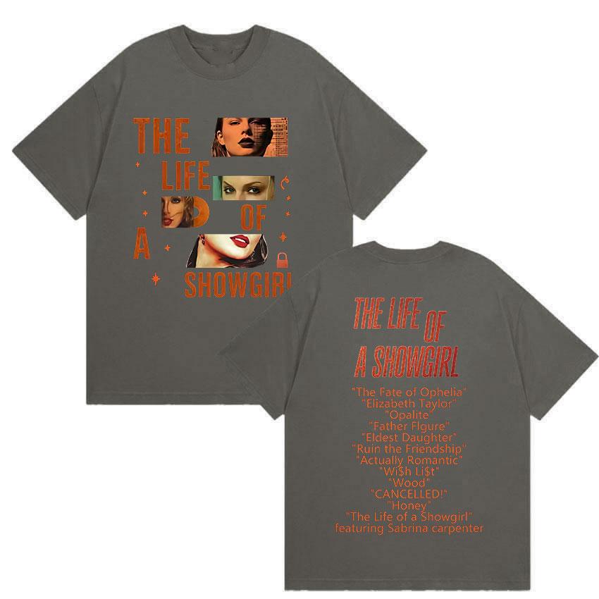 

The Life of A Showgirl Tour 2025 Merch T-shirts Men Women High Quality Clothing Fashion T-shirt Vintage Cotton Oversized T Shirt 4XL