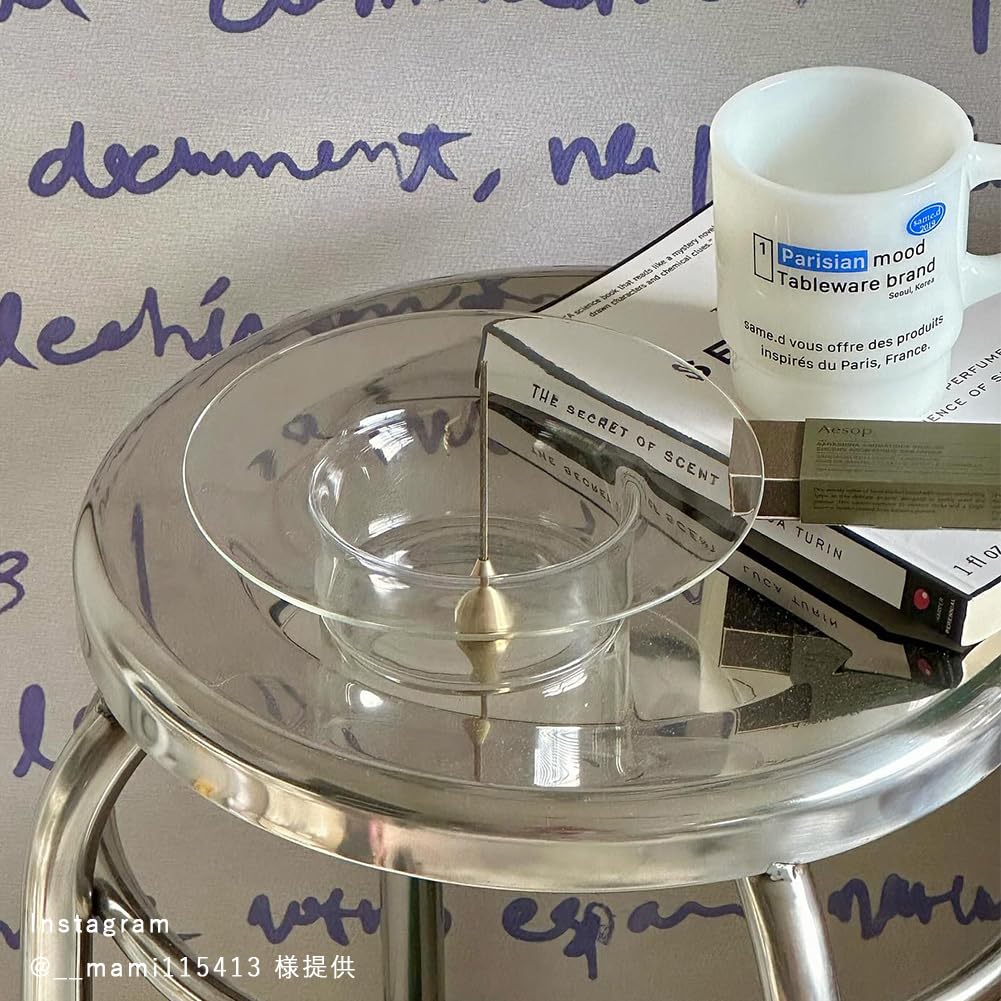 Stylish Glass Incense Holder, Incense Stick Holder, Cute, Nordic, Simple, Transparent, Korean Design, Clear Saucer, Home Decor, Gift (Hexagonal)