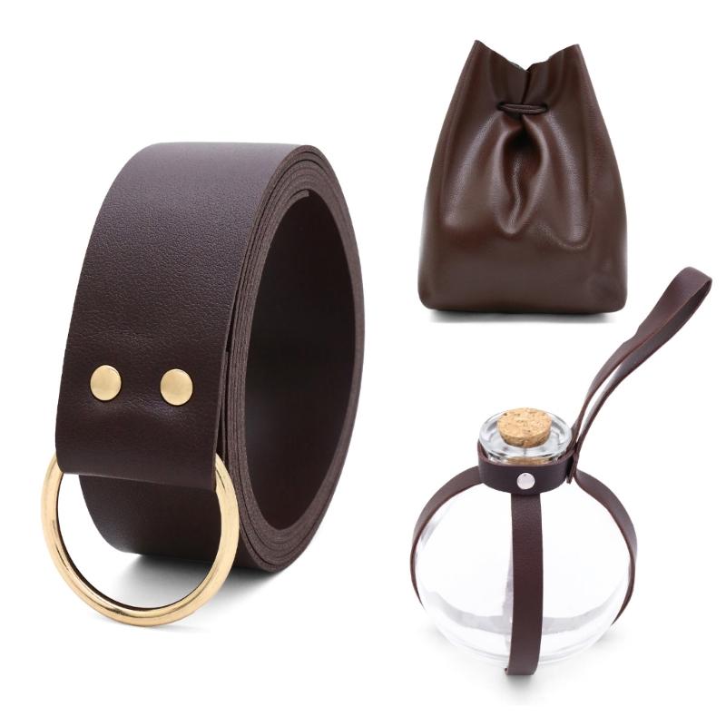 Borsa Laterale in Pelle Medievale Cintura in Pelle Bottiglia per Pozioni Borsa da Vita da Mago Medievale Sacche da Cintura Medievali Per Halloween