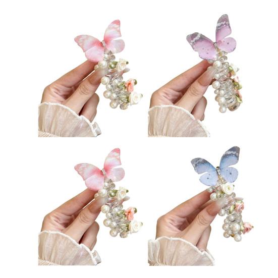 4Pcs Women Hair Ropes Butterflies Faux Braided Hair Elastic Straps Decor Hair Ties Hair Accessories