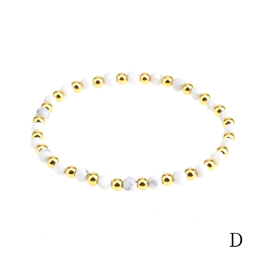 European & American 4mm Faceted Amazonite Bead Bracelet with Spliced Copper-Plated Metal Accents