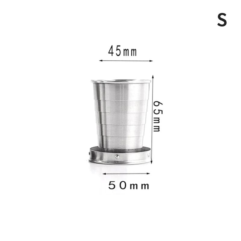 

1 шт 75/150/250 мл нержавеющая сталь складной стакан с брелок портативный выдвижной телескопический стакан