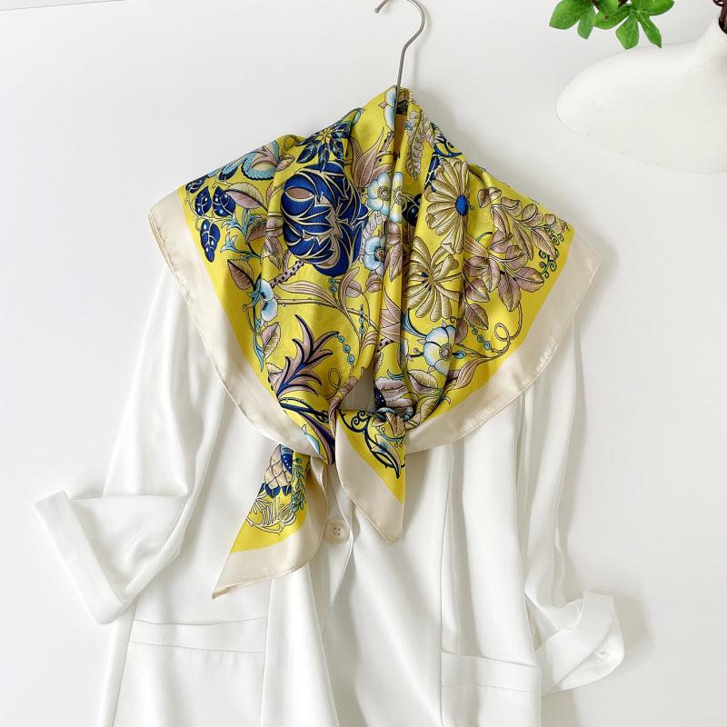 Headscarf Silk Scarf 90cm Women's Headscarf New Versatile Satin Thin Large Square Scarf