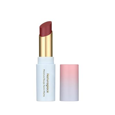 Naturaglace Moisture Rouge 02M Dusty Rose a Sensual and Feminine Made with Skincare Semi-Matte 4g, Beige-pink Lipstick. Soap-free, Plant-based