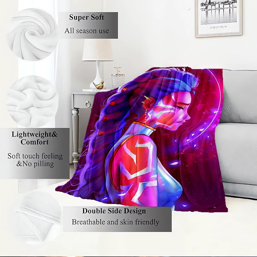 K-POP Anime Girls Group Four Seasons Soft Warm Blanket All-Season Thick Knit Polyester Bedspread for Bed, Camping, Travel Perfect Gift