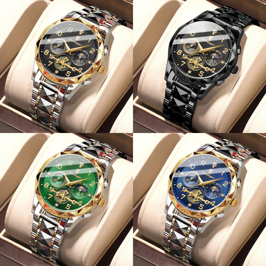 Swiss P972 Quartz Mens Watch With Luminous Dial Waterproof For Casual Wear