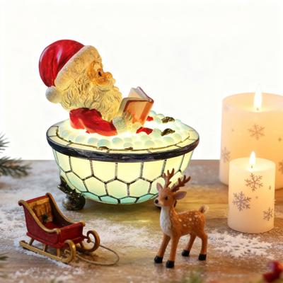 Weihnachten Santa Schaumbadlampe Buch lesender Weihnachtsmann LED-Nachtlicht Heim Büro Feiertagsparty Desktop-Dekoration Geschenk für Buchliebhaber