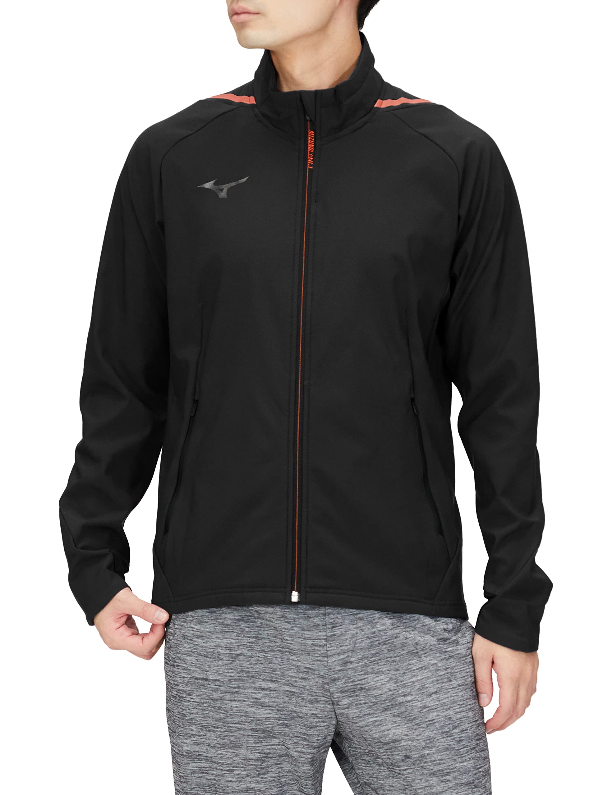 

Mizuno Tech Shield Training Size 32MC2552 Jacket, Windproof, Water-Repellent, Stretch, Men s, Black, XL,