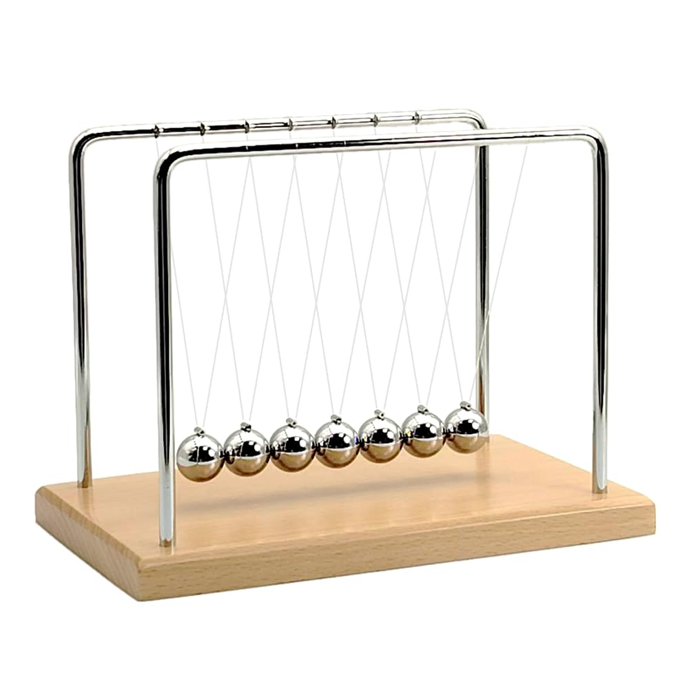 QLKUNLA Culla di Newton Palline di Equilibrio Gadget di Scienza Fisica Decorazione da Scrivania Giocattolo a Movimento Cinetico per Casa e Ufficio