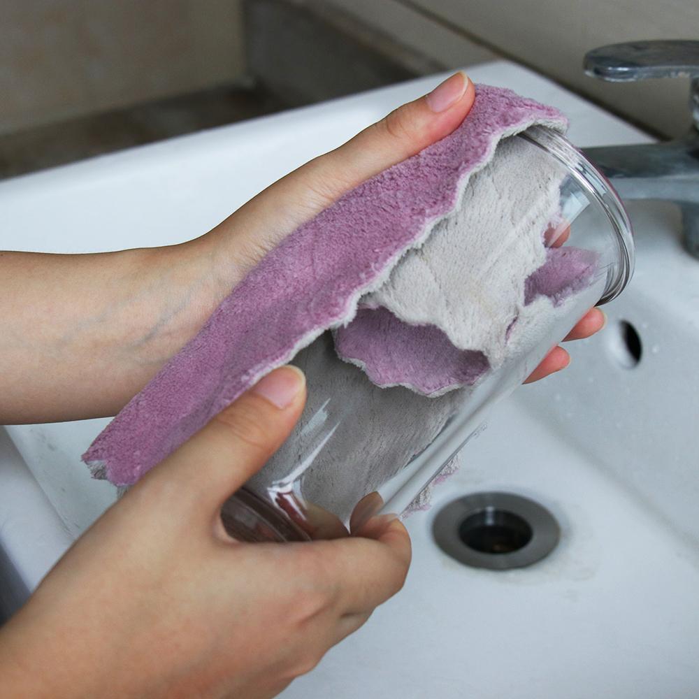 Microfiber Household Super Absorbent Non-stick Oil Rags Cleaning Towel Clean Cloths Scouring Pad
