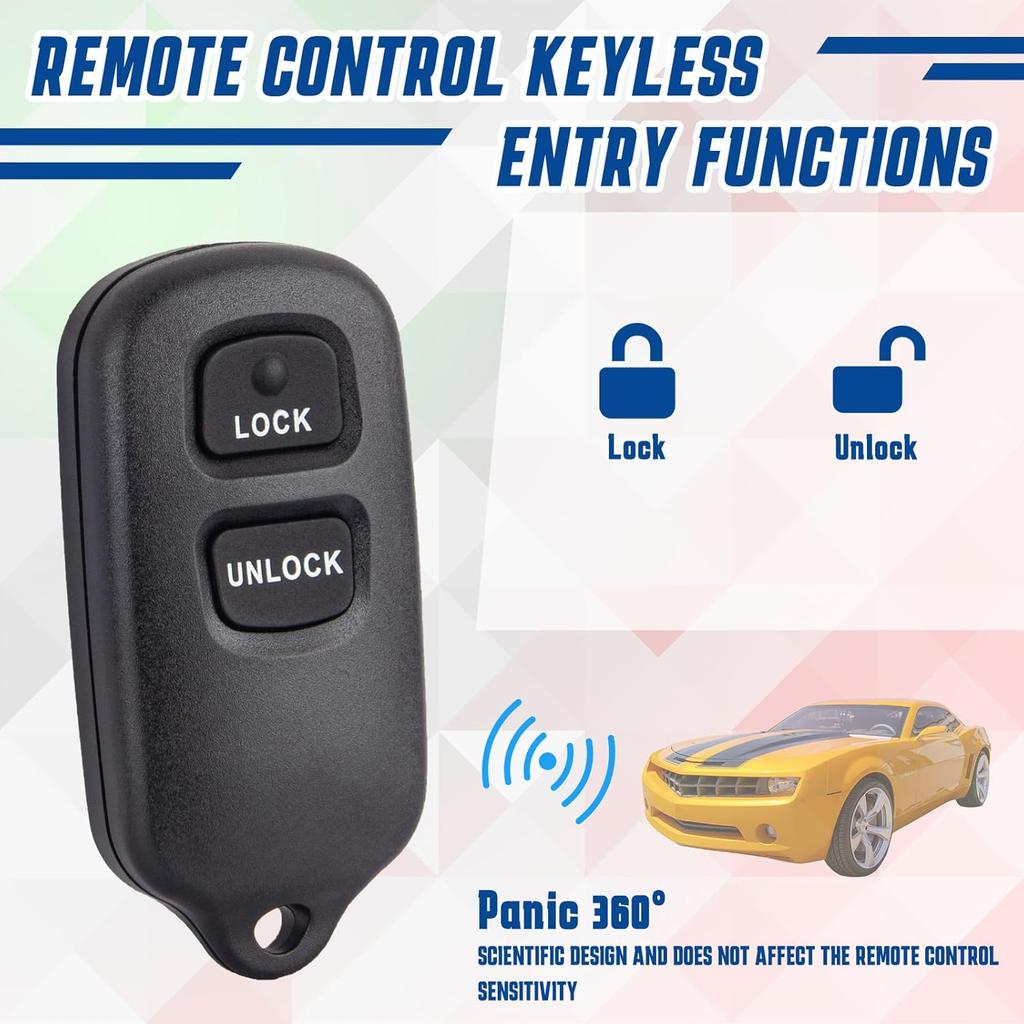 Key Fob Keyless Entry Remote Compatible with Toyota Tundra ... Highlander ... Rav4... FJ Cruiser ... Celica ... Echo ... Prius ... Yaris ... Scion xA