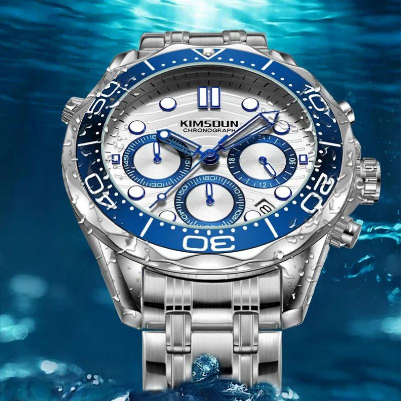 KIMSDUN Mode Herren Chronograph Uhr Wasserdicht Luxus Herren Uhren Datum Woche Business Herren Quarz Armbanduhr Für Herren