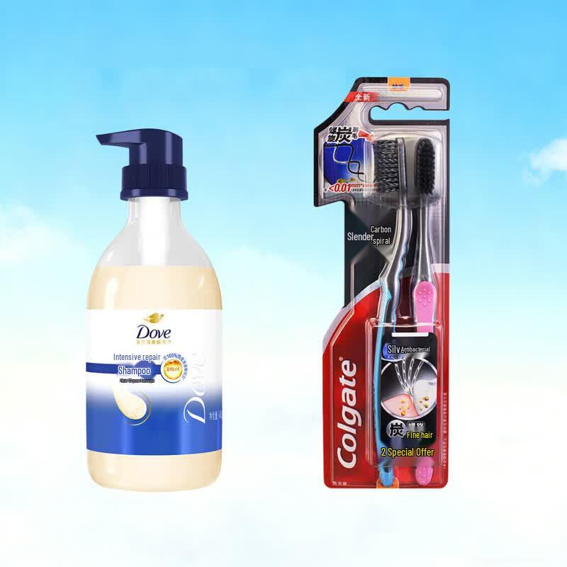 

Dove Nourishing Shampoo & Colgate Toothbrush Bundle